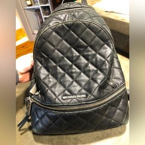 Black Michael Kors Leather Mini Backpack Purse